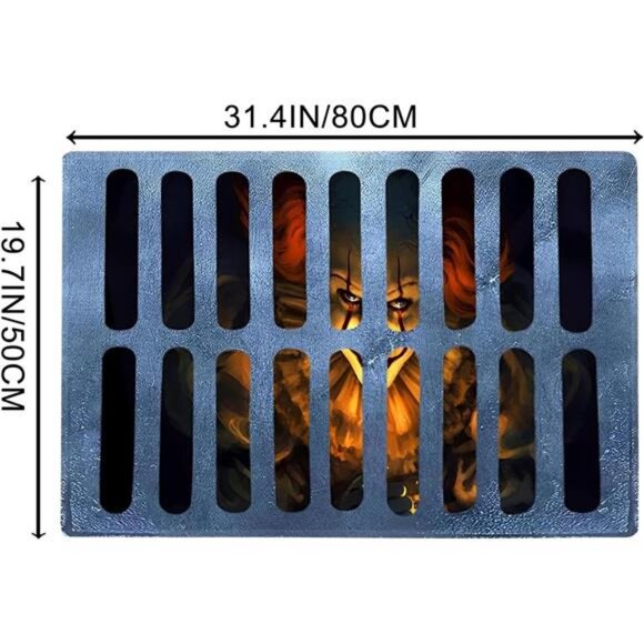 Halloween 3D Illusion Clown Doormat (19.7 "x31.4") Halloween Clown Drain Doormat - Picture 2 of 7